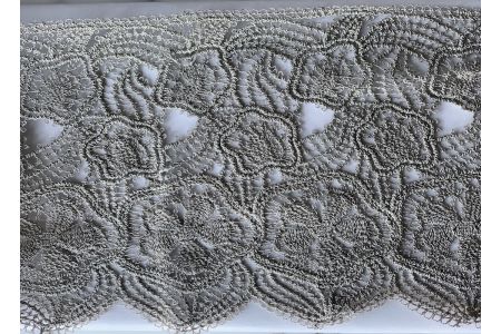 8" Cool Khaki Intricate Floral Cotton Venise Lace Trim (Made in Italy)