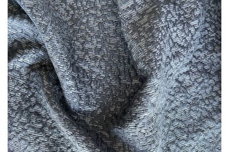 Light-Weight Pewter & Black Silk Blend Raffia Bouclé (Made in Italy)